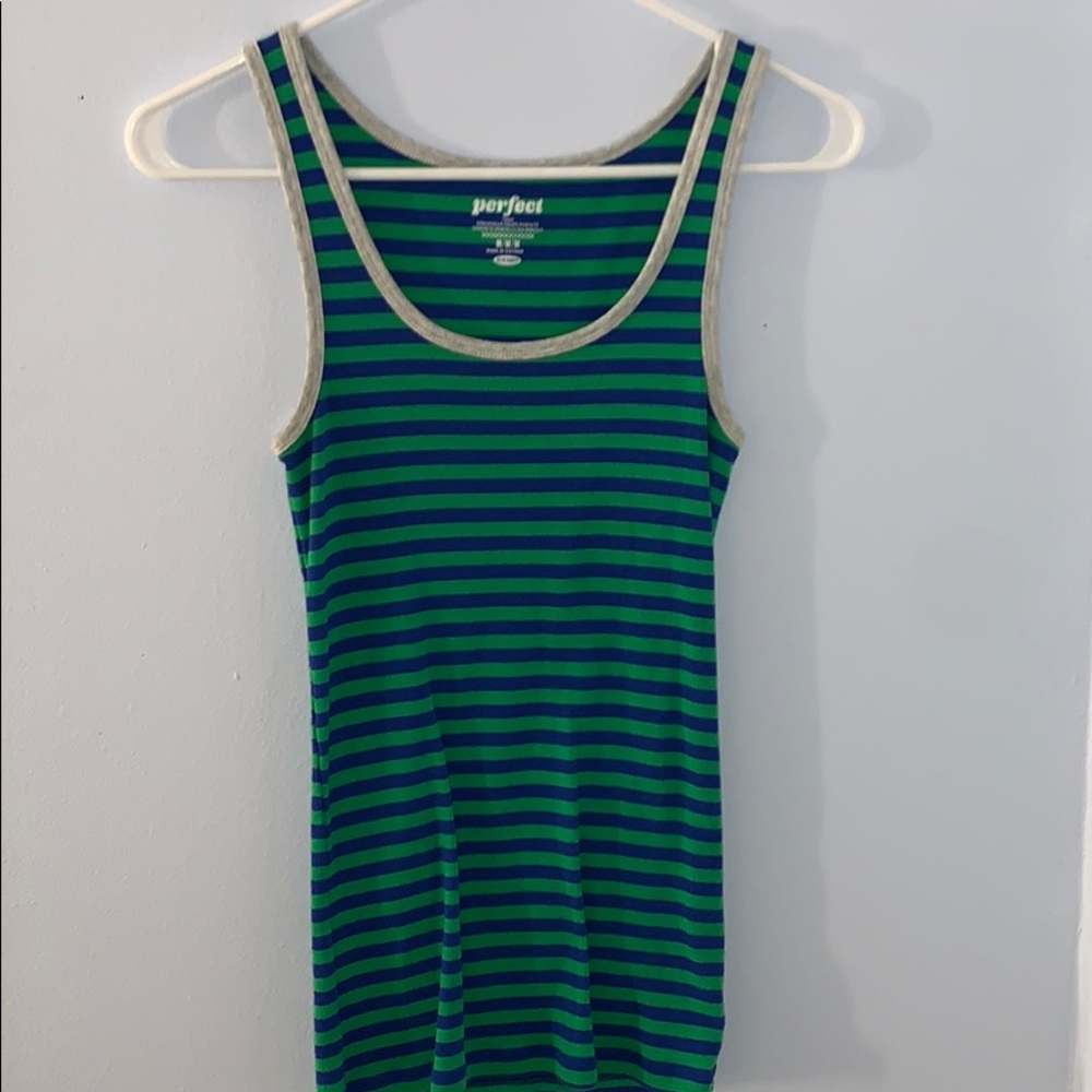 Stripped scoop neck tank top.